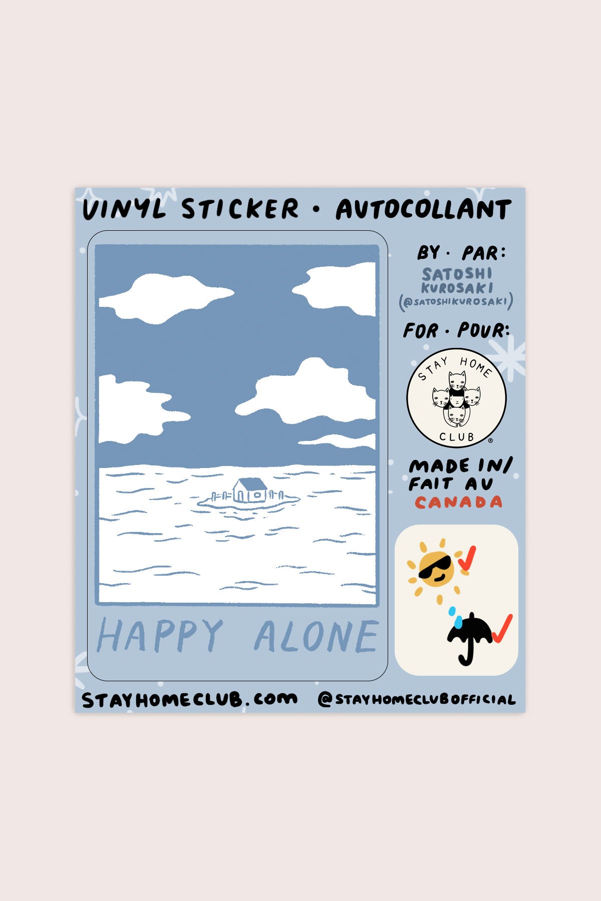 Happy Alone (Blue Skies) Vinyl Sticker