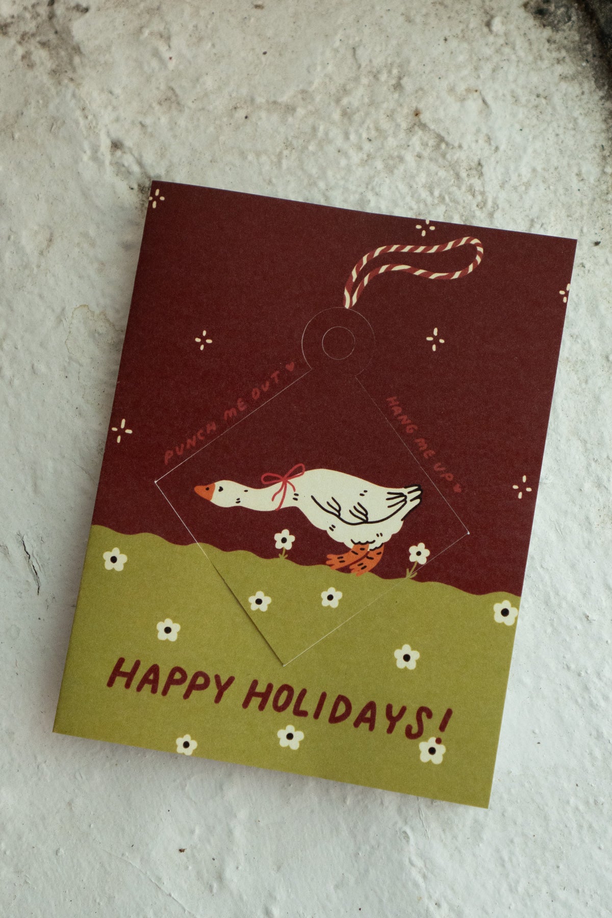 Holiday Goose - Punch-Out Ornament Card