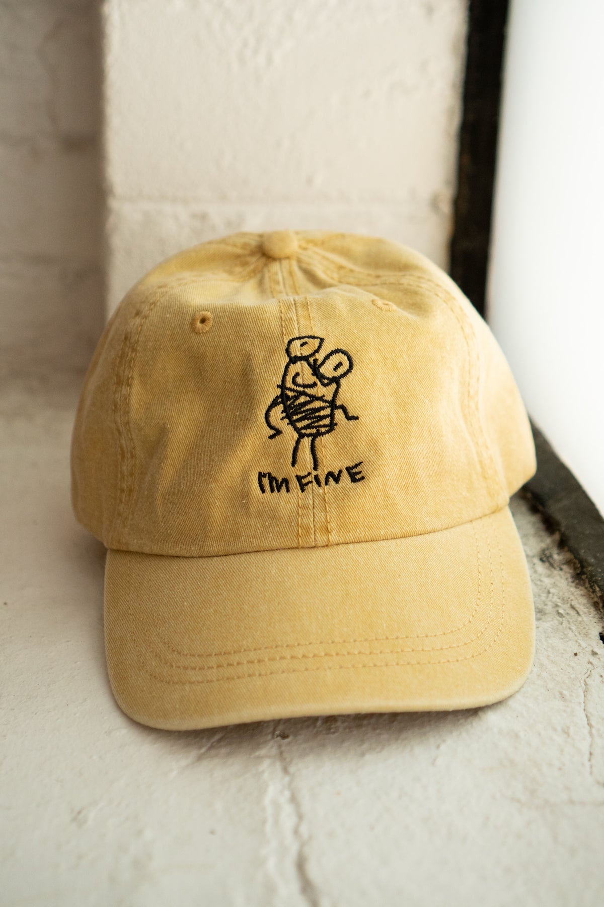 I'm Fine Dad Hat | Vintage Mustard