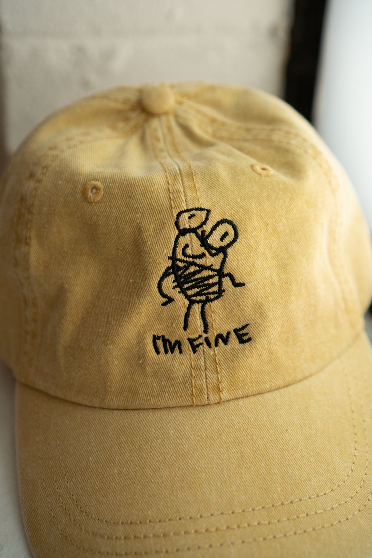 I'm Fine Dad Hat | Vintage Mustard