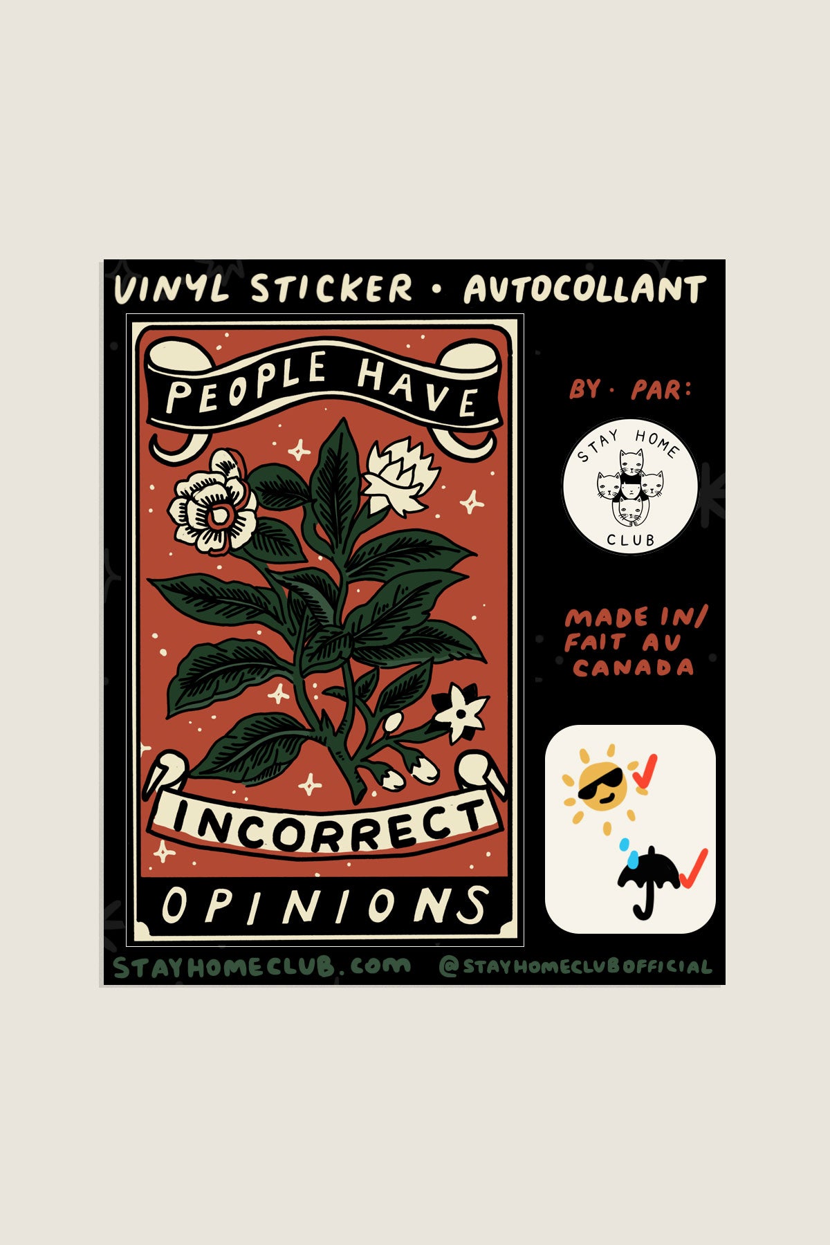 Incorrect Opinions Vinyl Sticker