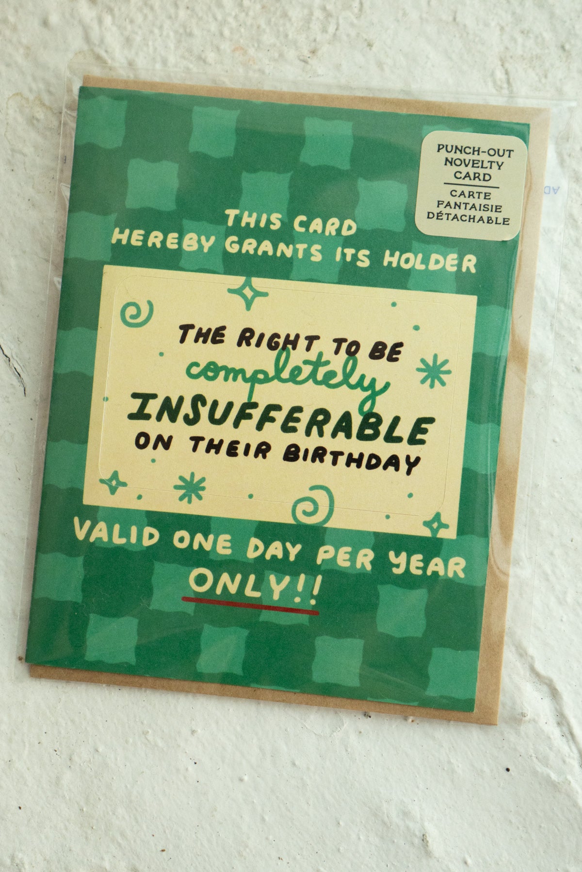 Insufferable Birthday - Punch-Out Novelty Card