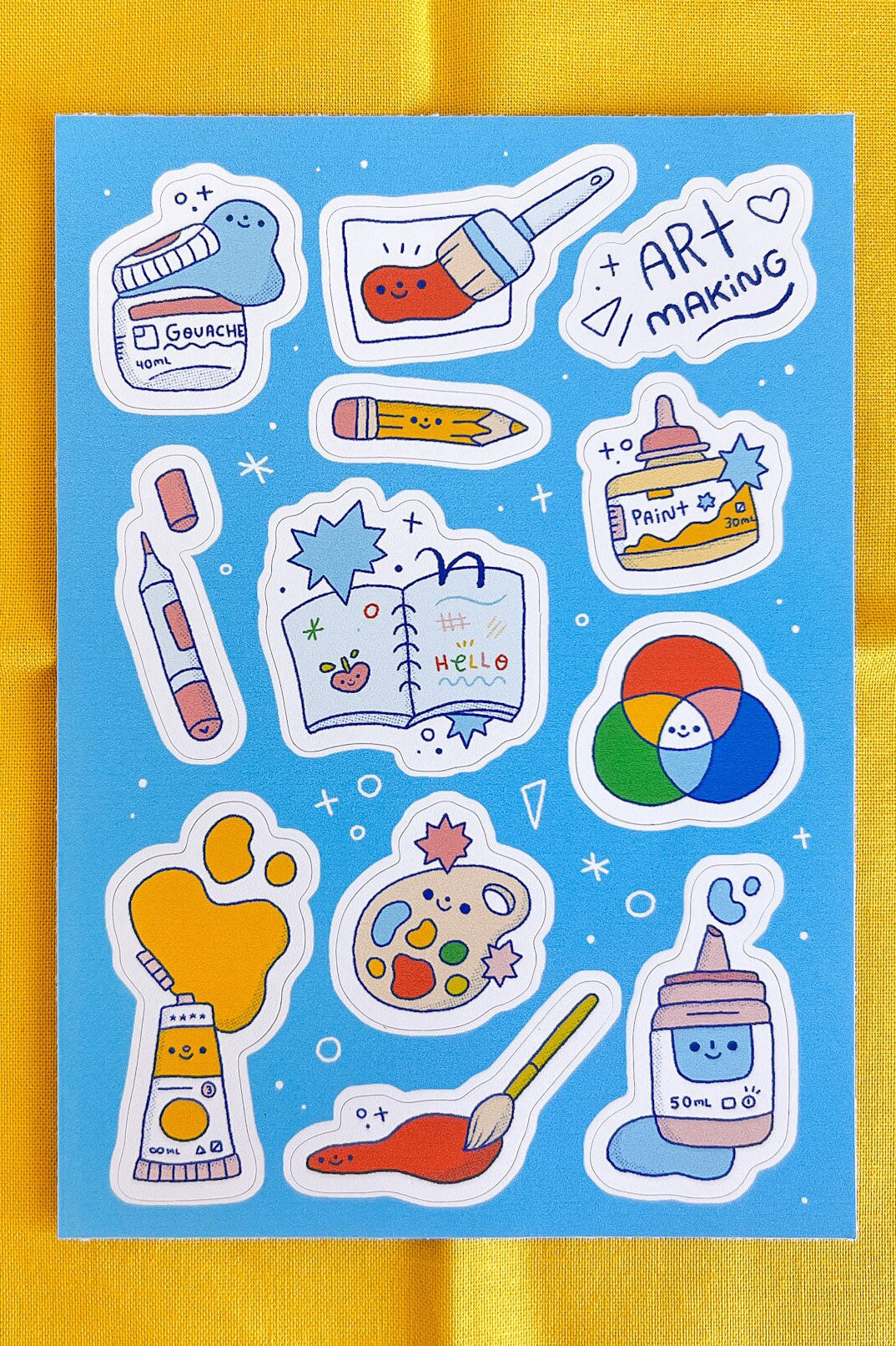 Art Supplies Mini Sticker Sheet