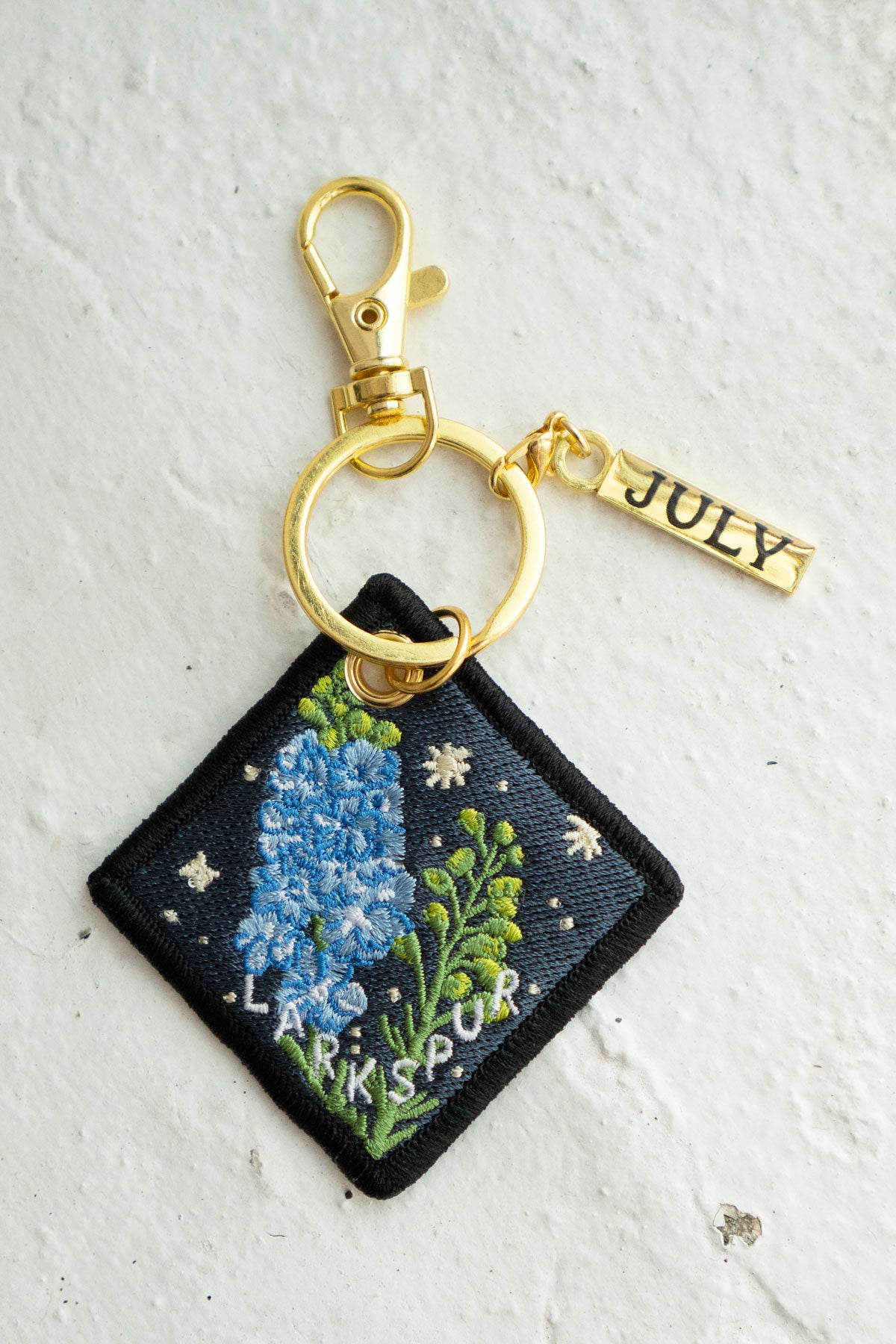 Larkspur - July Birth Flower Keychain