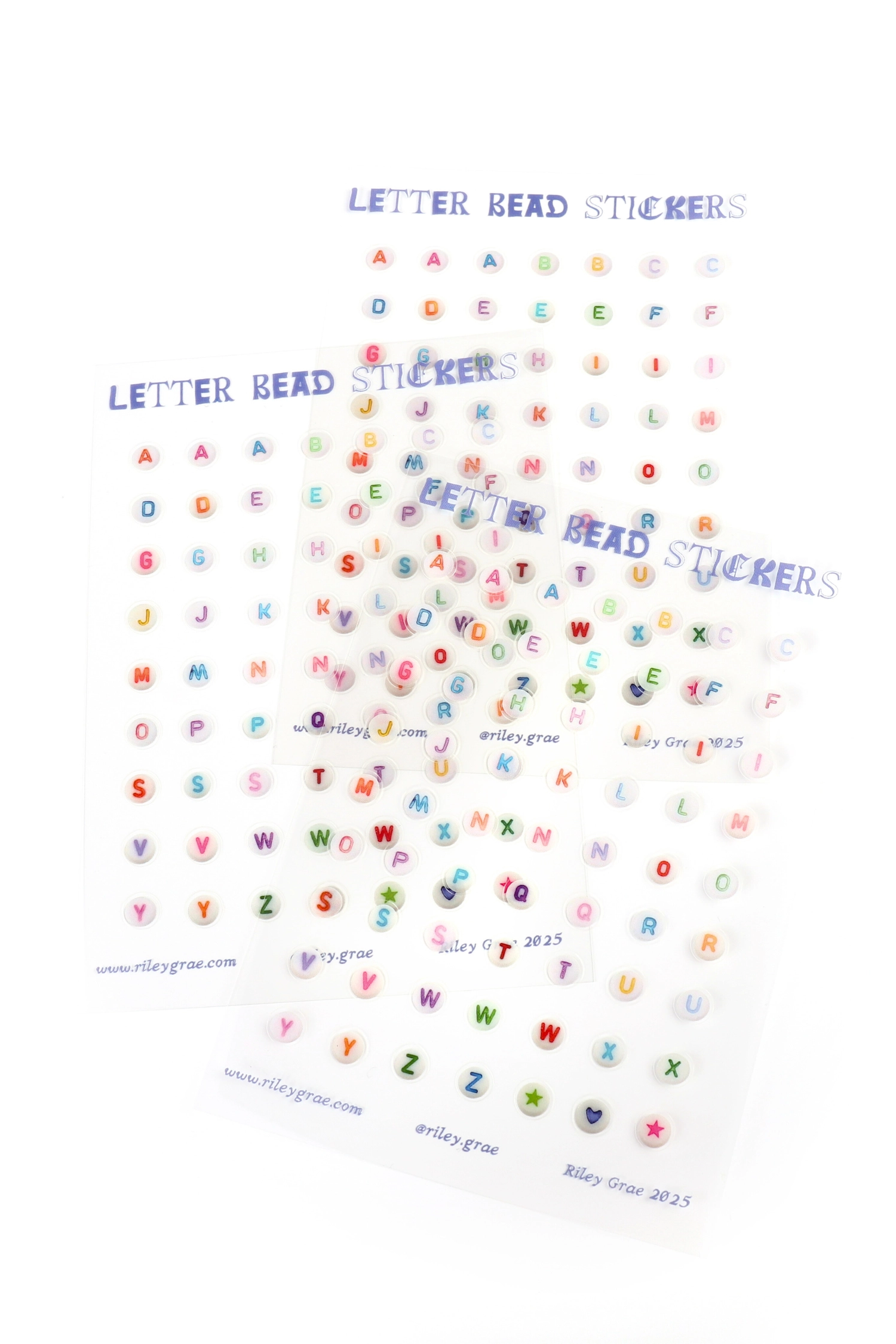 Letter Beads Clear Sticker Sheet