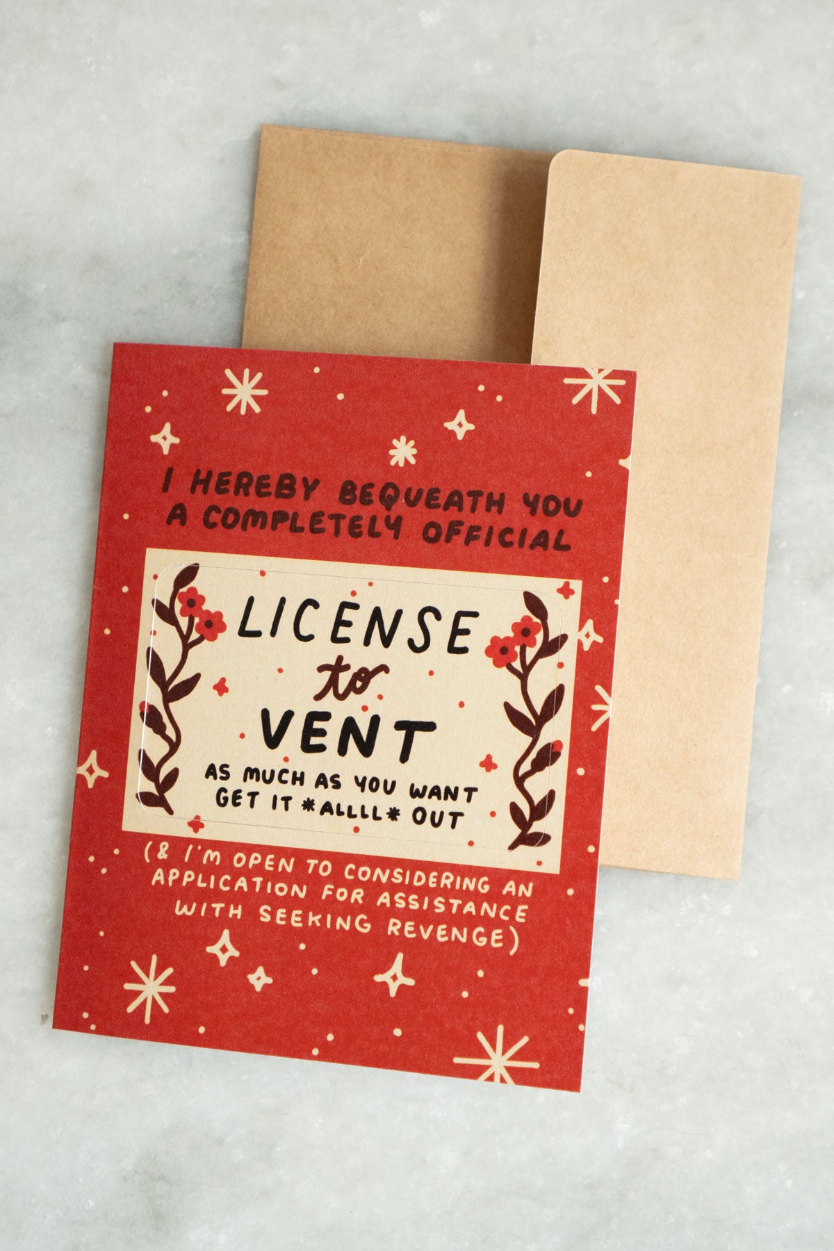 License to Vent - Punch-Out Novelty Card