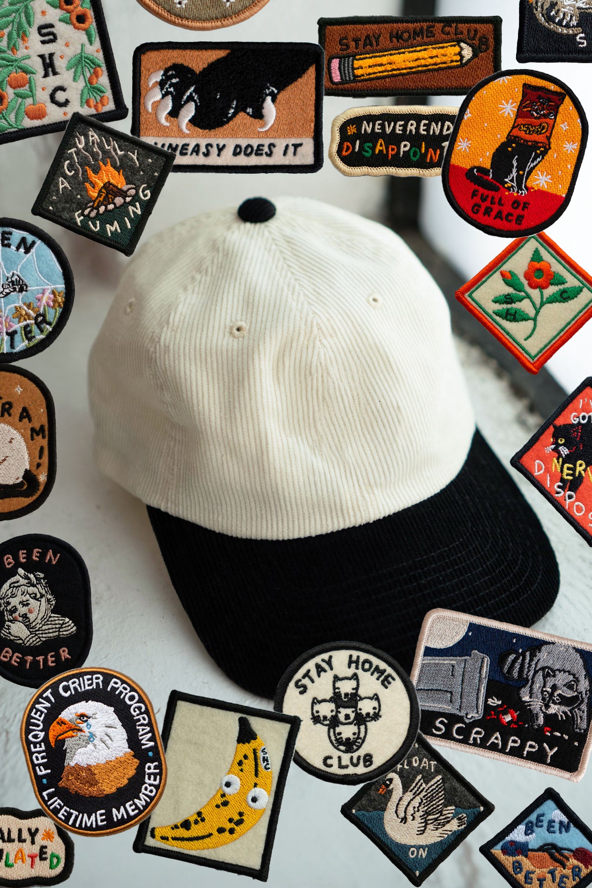 Casquette en velours côtelé - Choisis-Ton-Patch | Vanille / Réglisse
