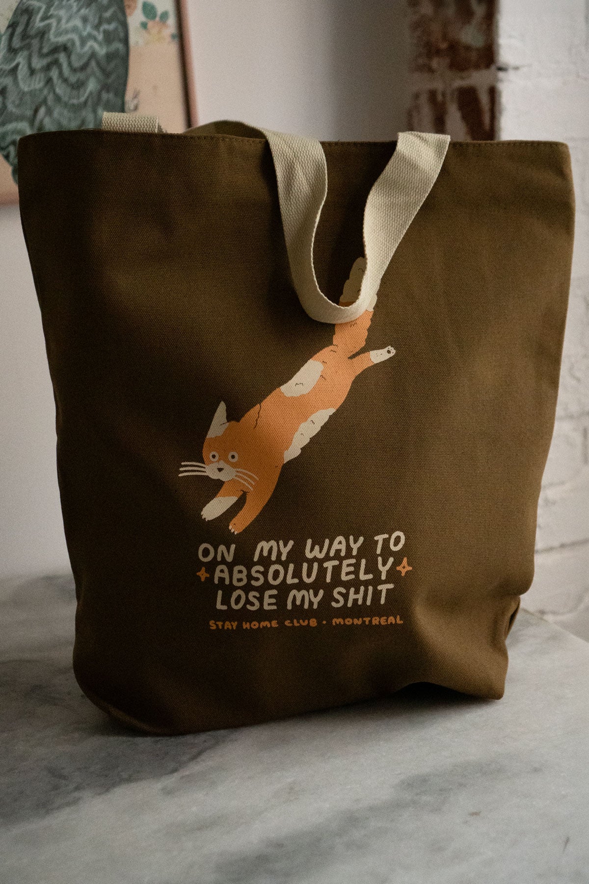 Lose My Shit (Cat) Big Zip Tote