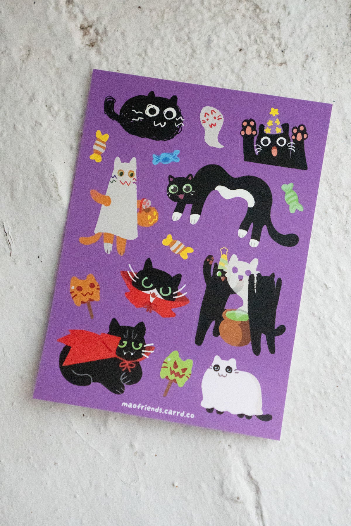 Spooky Cats Sticker Sheet