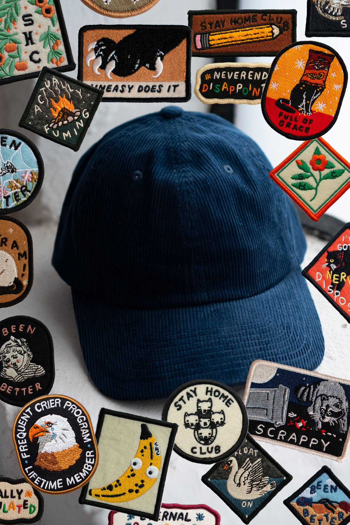 Casquette en Velours Côtelé | Choisis-Ton-Patch | Minuit