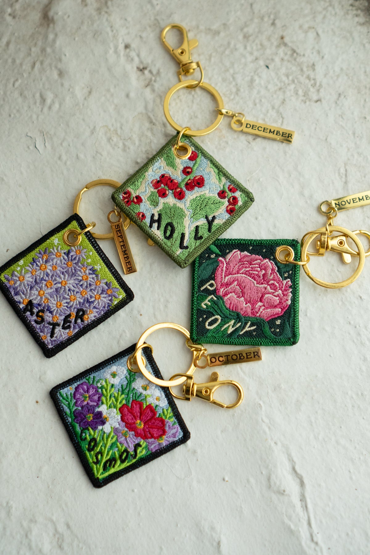 Peony - November Birth Flower Keychain