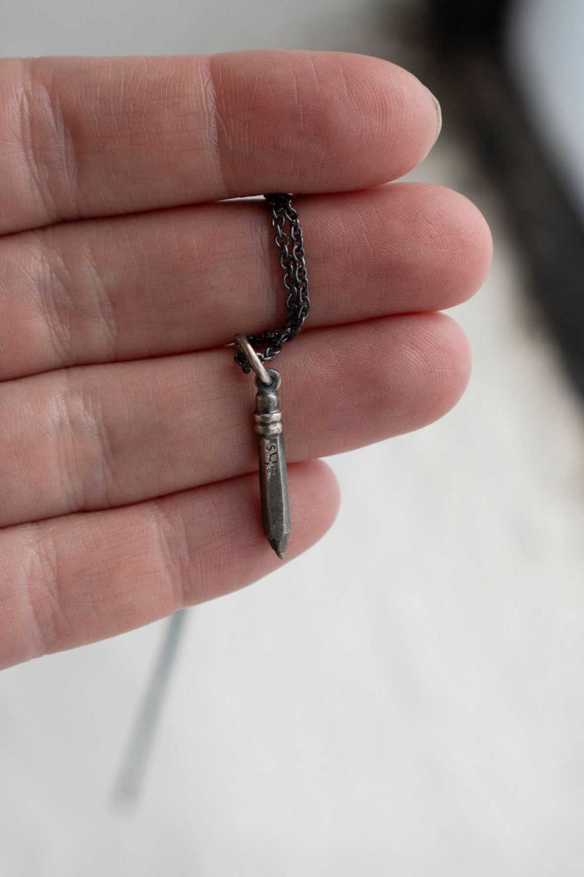 Silver Pencil Necklace