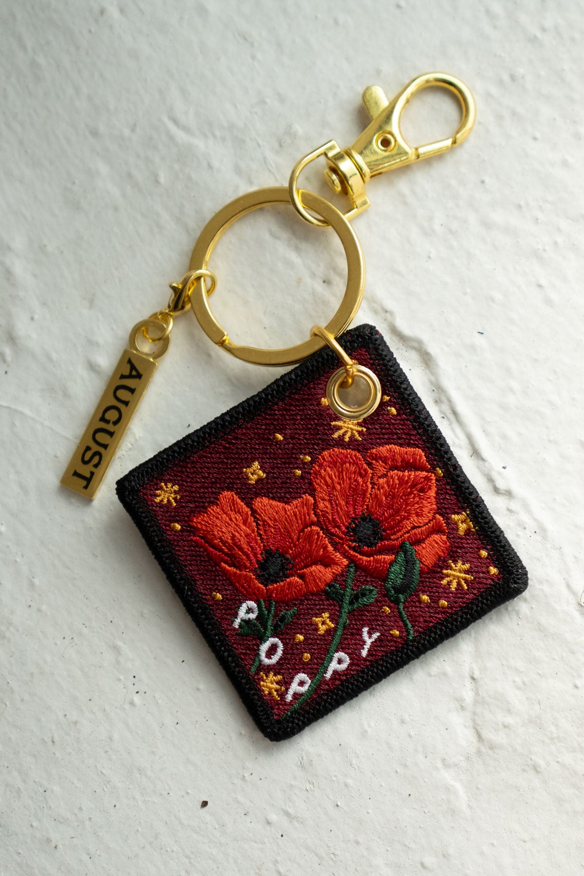 Poppy - August Birth Flower Keychain