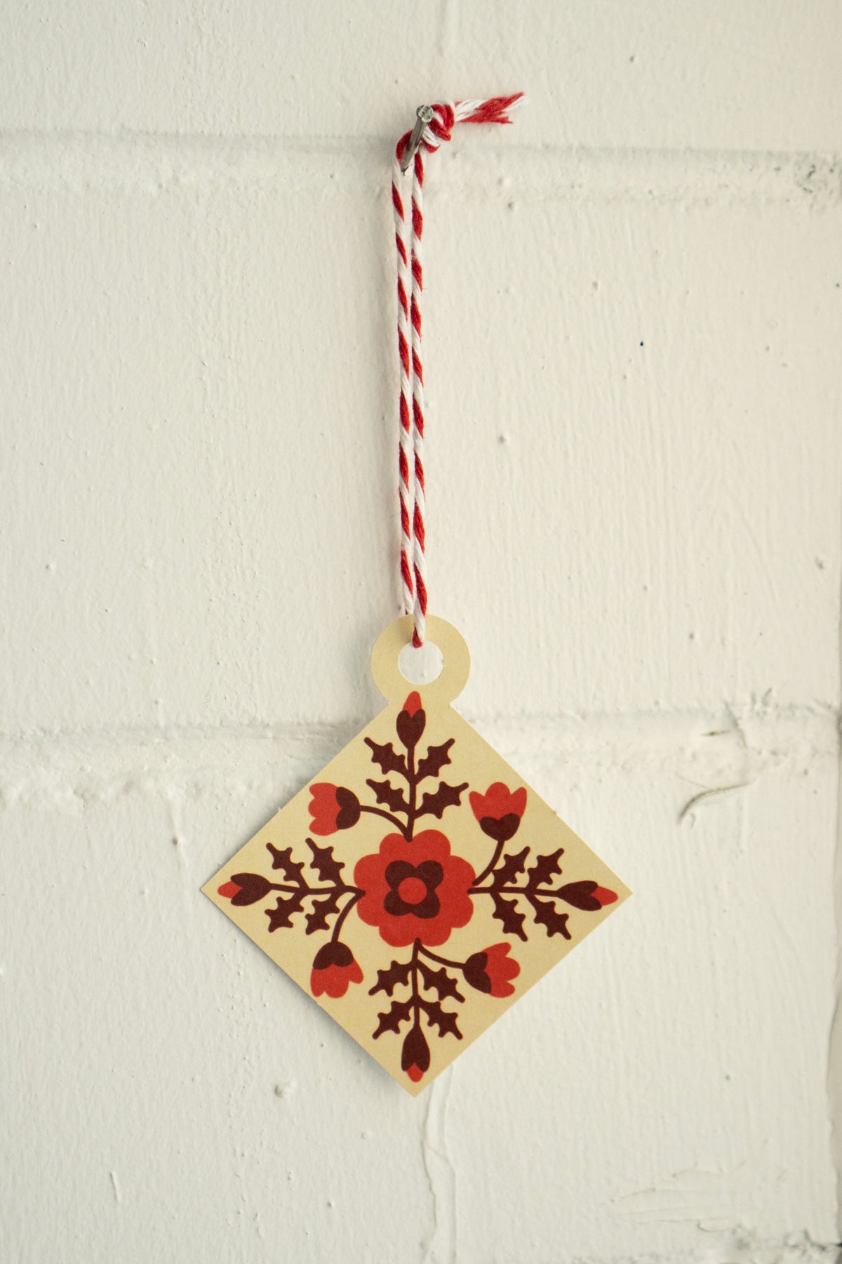 Holiday Quilt Block - Punch-Out Ornament Card