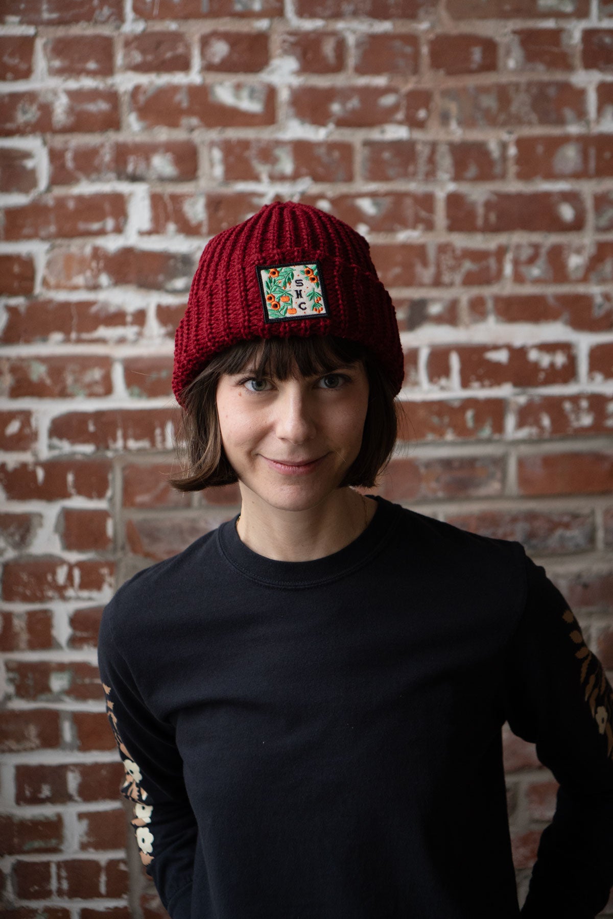 Quilt Block Patched Chunky Beanie