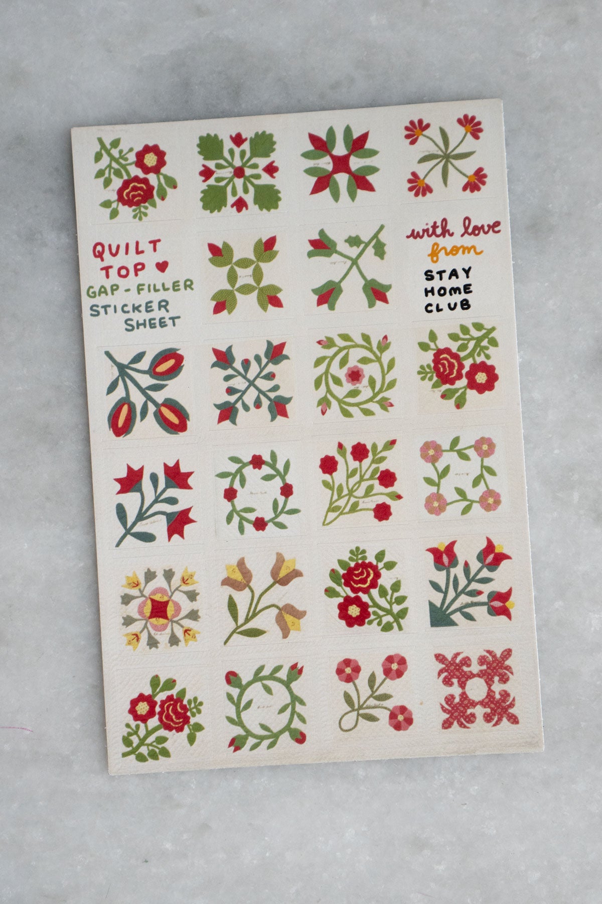 Quilt Top Gap Filler Sticker Sheet