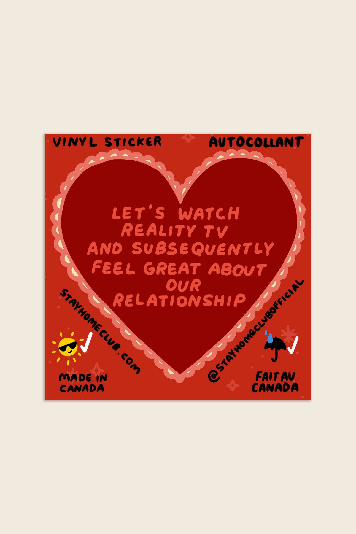 Reality TV Vinyl Sticker