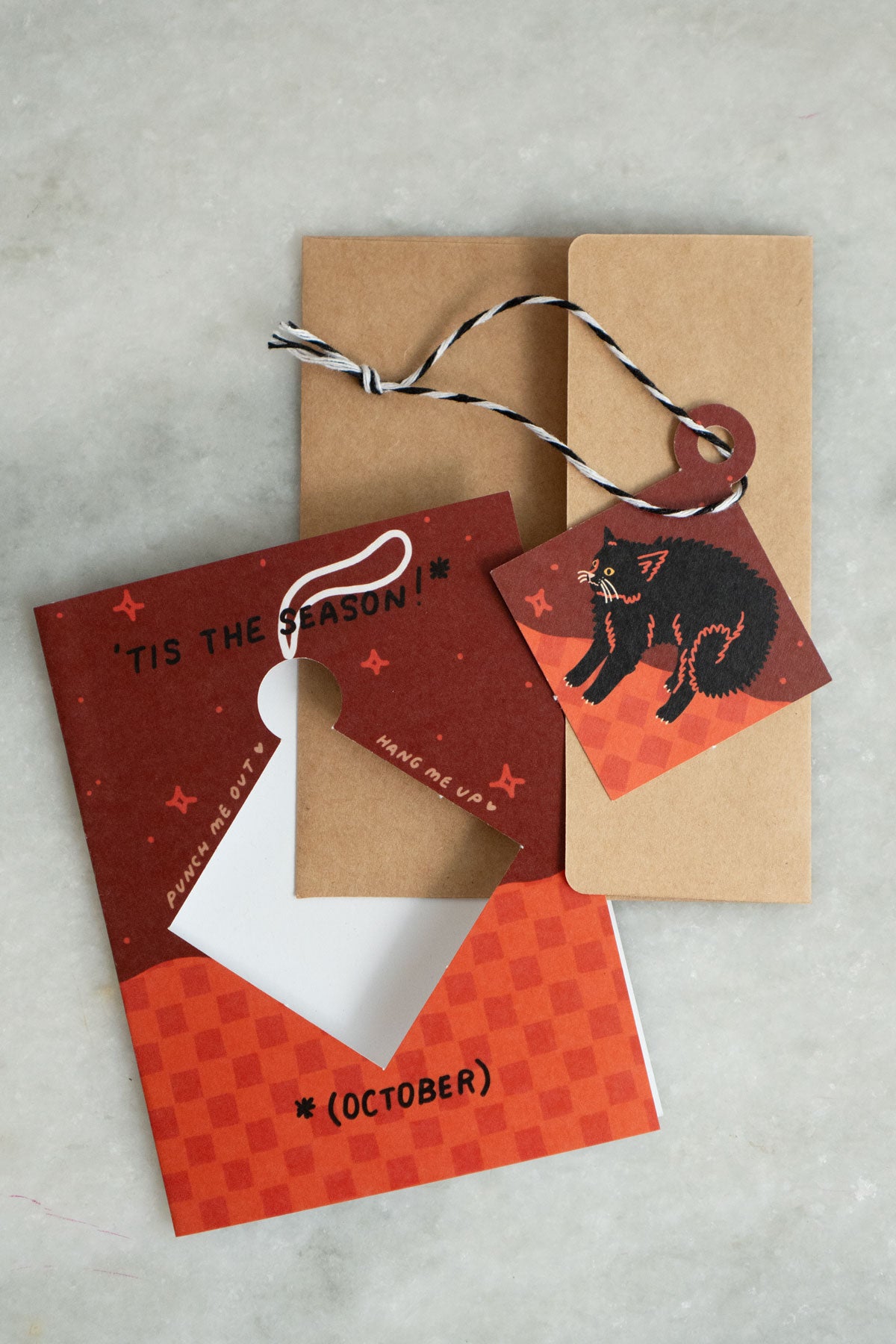 Scaredy Cat Season - Punch-Out Ornament Card