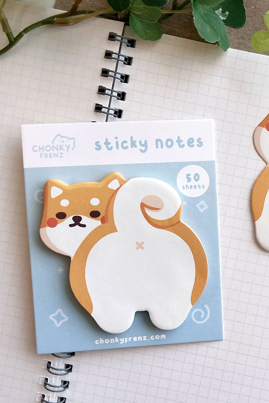 Shiba Butt Die-Cut Sticky Notes