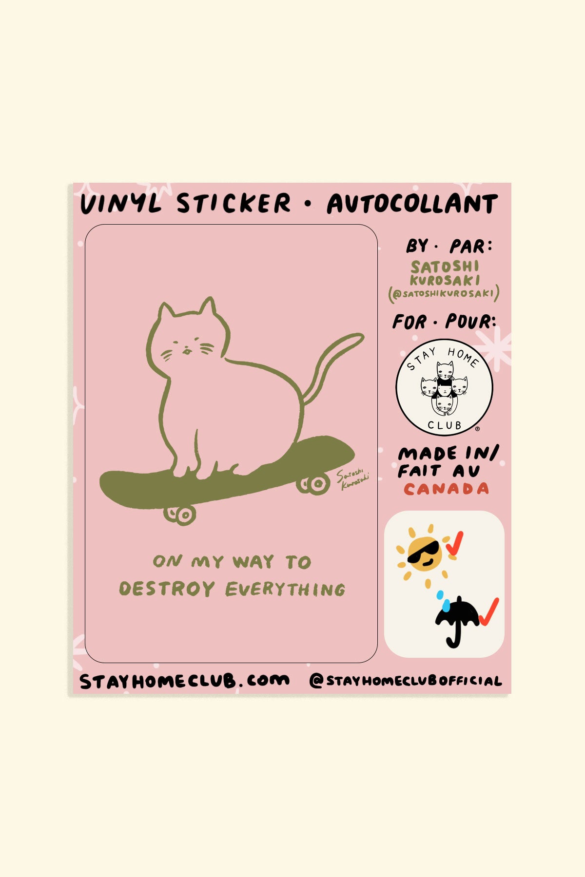 Sk8 Cat Vinyl Sticker