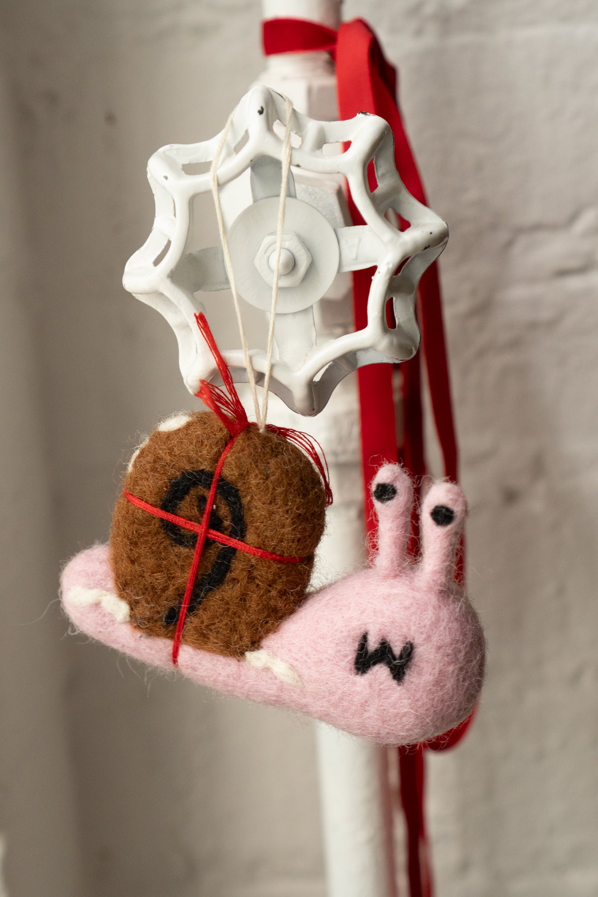 Slowly Snail - Felted Wool Ornament