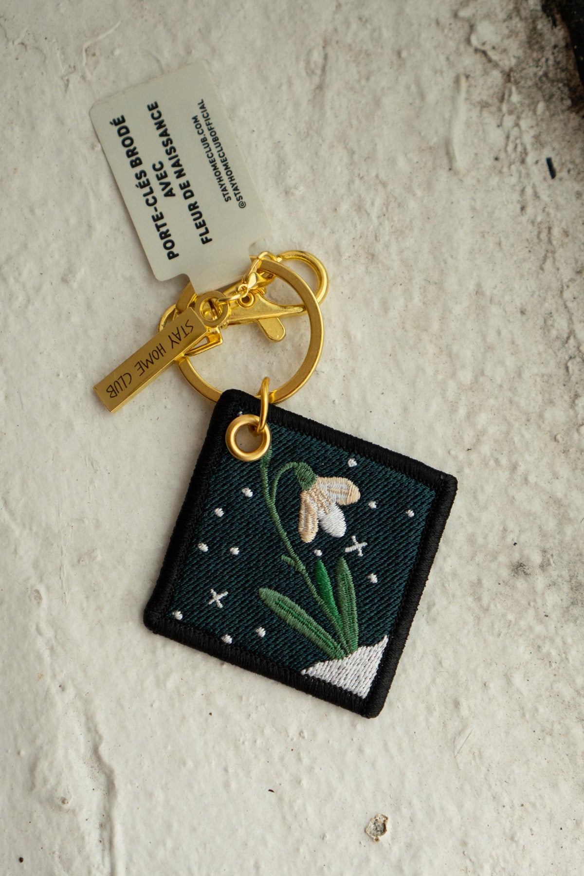 Snowdrop - January Birth Flower Keychain