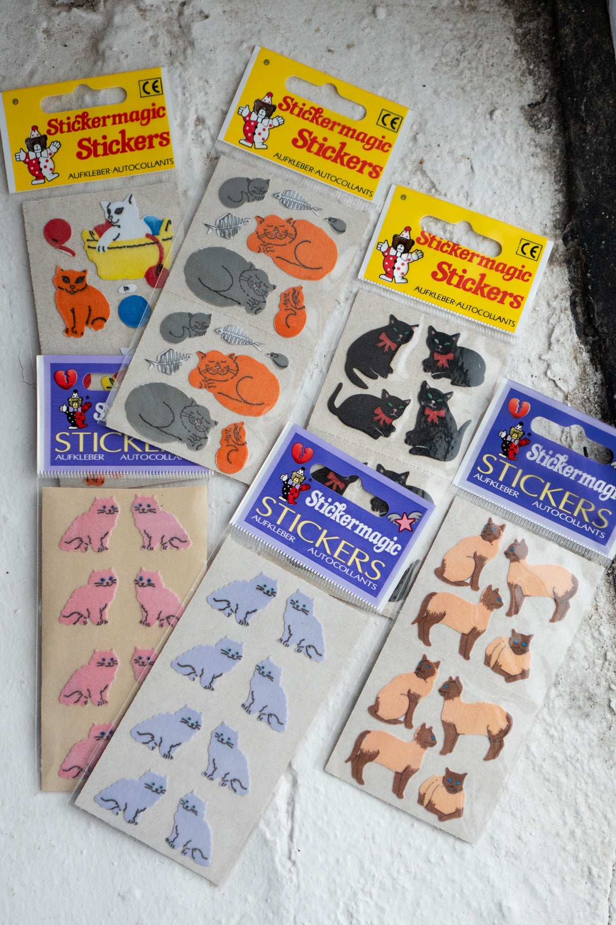 Vintage Sticker Strips - Cats