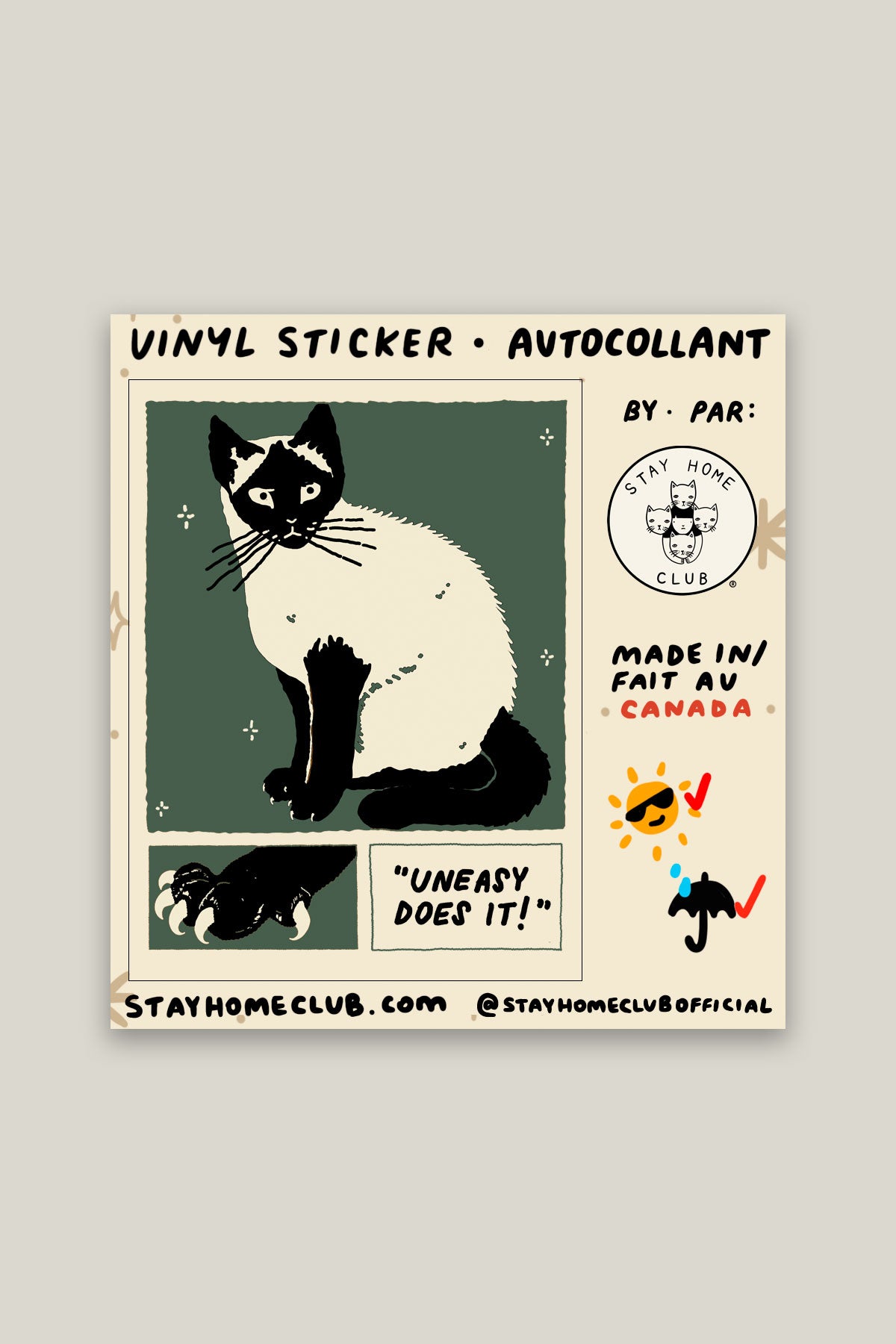 Uneasy Does It Vinyl Sticker