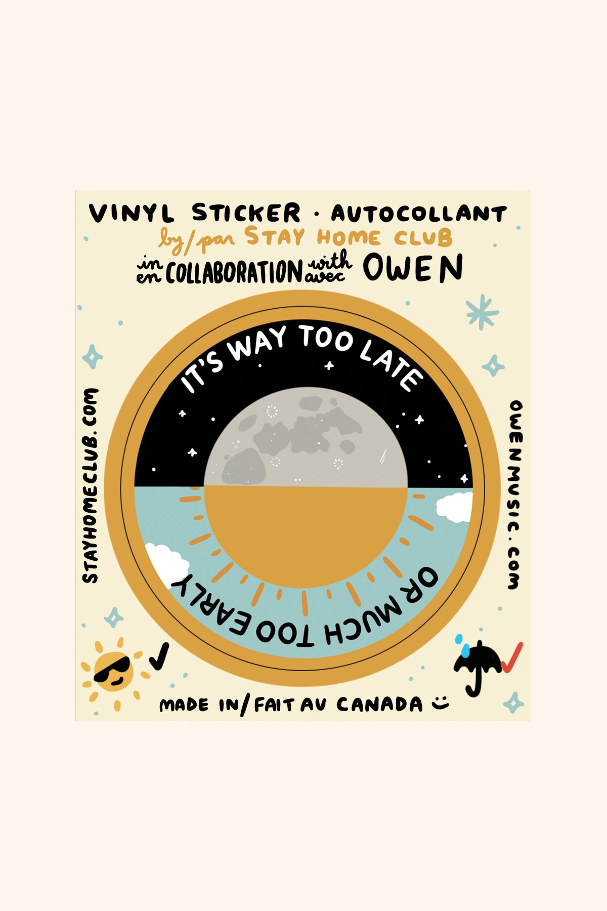 Way Too Late Vinyl Sticker