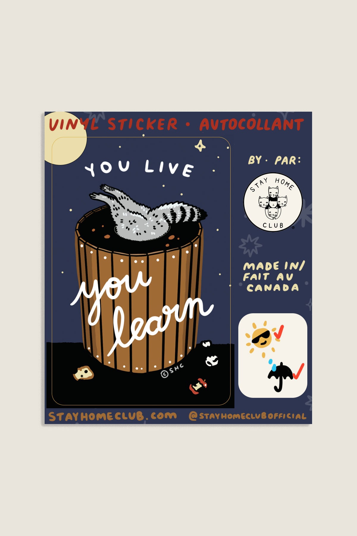 You Live You Learn Vinyl Sticker